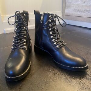 Zara lace up black ankle boots